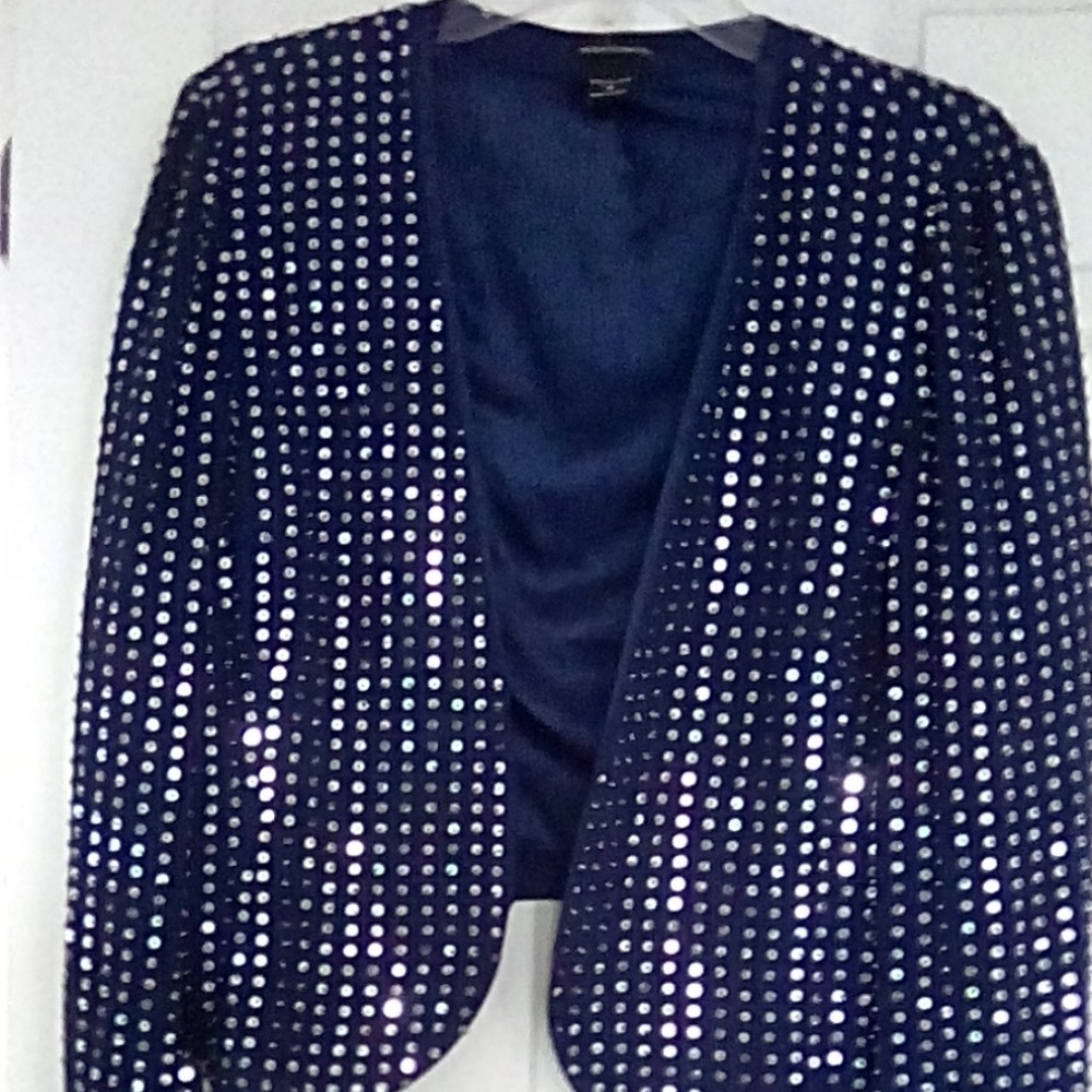 Navy Blue with Silver Sequins Jacket
